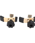 Cnc Router Press Plate Clamps With Easy Grip T Track Hold Down Work Holding System, aluminum alloy clamps with black knobs.