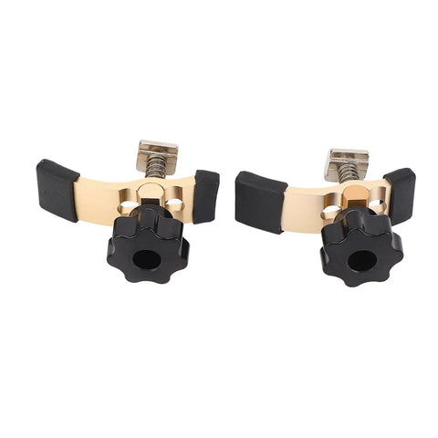 Cnc Router Press Plate Clamps With Easy Grip T Track Hold Down Work Holding System, aluminum alloy clamps with black knobs.
