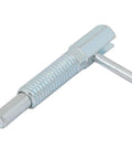 Rock Solid M6 Thread Steel Indexing Plunger With Slick Retractable Lock Out Action And Sturdy L Handle designed for heavy duty machinery setup.