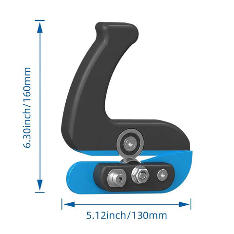 Side view of Pro Grade Edge Banding Trimmer With Dual Eccentric Bearing System, 6.30-inch height, 5.12-inch length