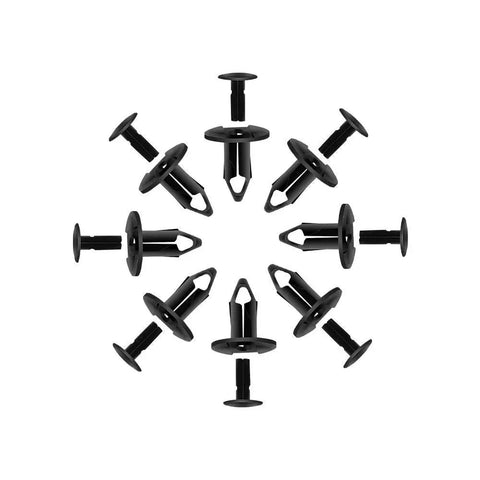 8mm Plastic Push Rivets Car Clips Kit 100 Pcs Universal Bumper Fasteners And Panel Clips arranged in a circle