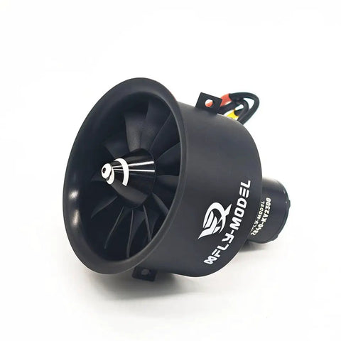 64mm 12 Blade EDF Electric Ducted Fan With 6S 2840 KV2300 Brushless Outrunner Motor for RC Model Jet, side angle view