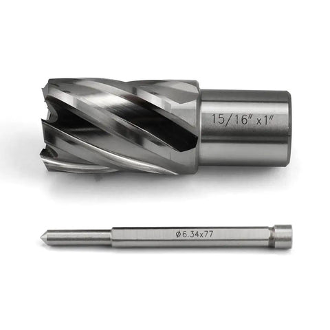 Heavy Duty HSS Annular Cutter Drill Bits With Weldon Shank 15/16" x 1" for precise metalworking and hole making.
