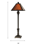 Fieldstone Mica Buffet Table Lamp With Deep Amber Glass Panels That Glow Warmly, 31.25 Inches Tall, 10 Inch Wide