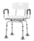 360 Degree Swivel Shower Chair With Arms And Back, Heavy Duty Bath Bench, adjustable height, for elderly and disabled use
