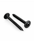 Close-up of 80 Piece Black Phillips Truss Head Self Tapping Screws One And One Half Inch Long For Furniture Woodworking Appliances And Metal Fastening Pro Grade Heavy Duty Bulk Value Pack