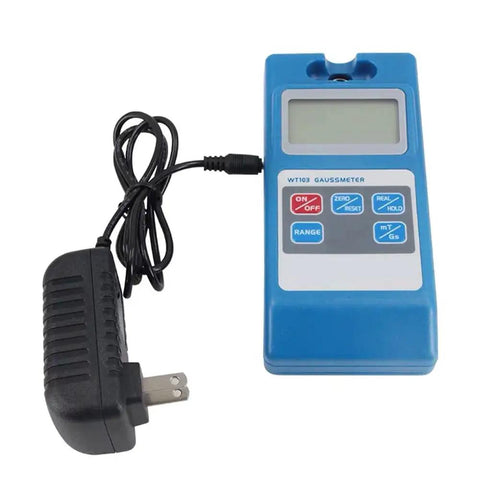 Digital Gaussmeter Tesla Meter 0 To 2000 MilliTesla Range With Auto Switch Magnetic Field Tester and DC adapter