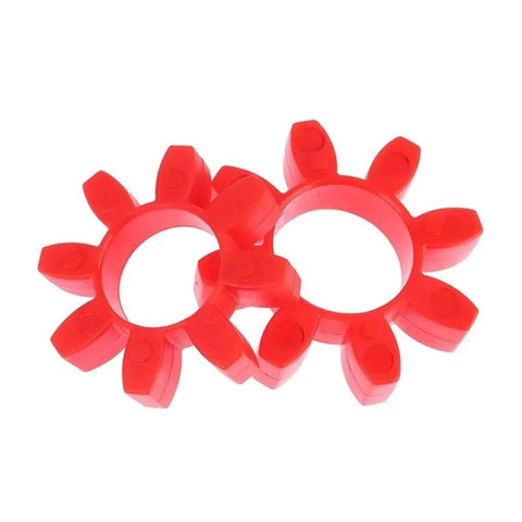 Heavy Duty Buffer Pad Shaft Coupling Kit With 5 Pc Jaw Elastomer Urethane Flexible Element For Moulds And Heavy Machinery Damper High Torque Oil Resistant Design That Really Holds Up Tough, red urethane flexible elements