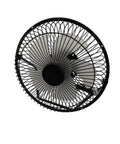 Close-up of Solar Powered Fan With USB Power Supply For Outdoor Camping RV Greenhouse Dog Kennel And Trailer 8 Inch Adjustable Table