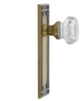 Mission Plate With Waldorf Crystal Knob For Dope Vintage Vibe Passage Door Hardware Set In Antique Brass, 2.75 Backset, side view