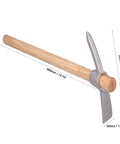 Detachable Double Head All Purpose Garden Mattock With Pick And Hoe Stainless Steel Head And Wooden Handle Heavy Duty Tool