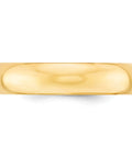 Solid 10k Yellow Gold Wedding Band Ring Smooth Polished Comfort Fit 5mm Unisex Daily Driver top view showcasing polished design.