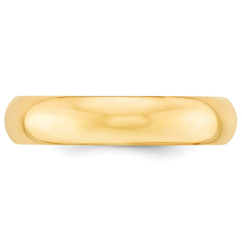 Solid 10k Yellow Gold Wedding Band Ring Smooth Polished Comfort Fit 5mm Unisex Daily Driver top view showcasing polished design.
