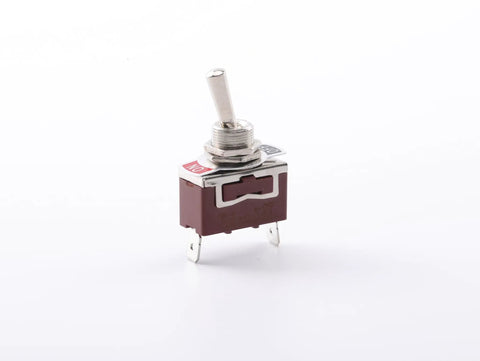 Heavy Duty Toggle Switch On Off 2 Pin SPST 15A 250VAC With Silver Contacts Brown Plastic Terminal Rocker For Control Panels, Appliances, And Industrial Equipment, brown body, metal lever