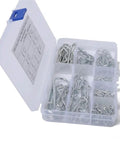 Heavy Duty Pro Grade R Type Cotter Pin Kit With Six Sizes In Galvanized Carbon Steel 100 Piece Set For Tractor And Automotive Repairs organized case