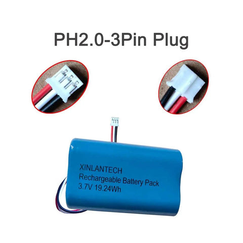 Beefy Three Point Seven Volt 5200mAh 18650 Battery Pack With 1S2P Configuration JST PH 2 0 Connector And Wires
