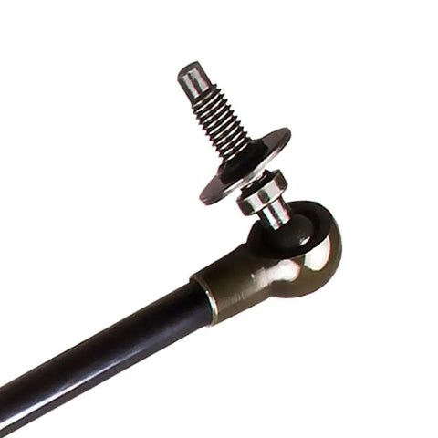 Close-up view of a heavy duty gas spring end fitting for Pair Of Tailgate Hatch Lift Supports Gas Springs Premium Heavy Duty Smooth Assist Replacement For Chrysler PT Cruiser 2001 To 2010 Wagon Ditch The Sag Easy Install Solid Performance Upgrade.