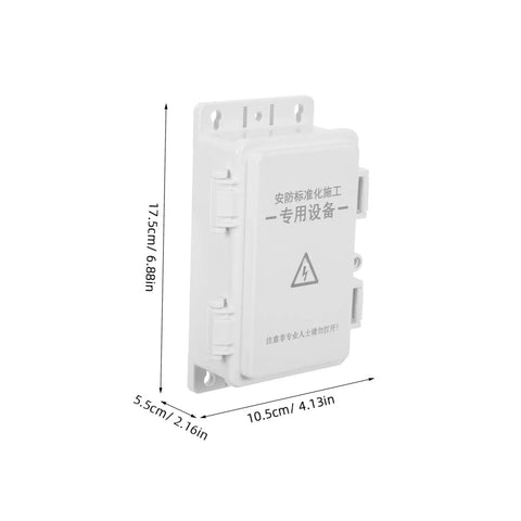 Top Tier Phenofice White Plastic Electrical Junction Box Waterproof Case Resists Aging And Wear For Secure Outdoor Electric Outlet Install At Industrial Sites Or Backyard side view with dimensions