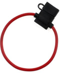 Tough As Nails 15 Amp Inline Fuse Holder With 10 Gauge Red Lead Wire And Sealed Waterproof Cover For Road Ready Automotive Marine Rv Electrical Wiring And Blade Fuse Setup shown with red lead wire.