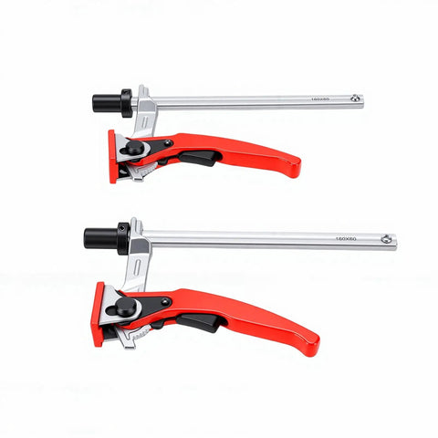 Heavy Duty Bench Dog Clamp Five Eighth Inch Hold Down Ratchet Clamp With Jaws For Woodworking MFT Table Routing And Sanding 2 Pack