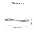 13.77 Inch Bearing Keyboard Slide Rails With Soft Close Under Desk Drawer Slides for Custom Keyboard Tray with dimensions shown.