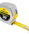 PowerLock Tape Measure 30 Foot Mylar Coated Blade with Secure Lock for Builders, Carpenters, DIY Projects, Showing Extended Tape