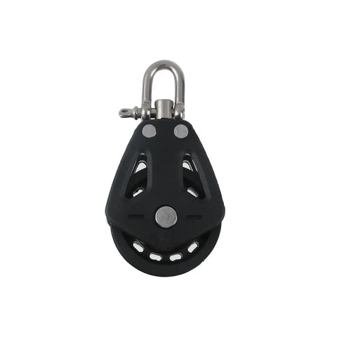 Nylon Marine Pulley Beefy Yet Lightweight With Stainless Steel Hardware For Ropes Up To 11mm 1650 Lb Load Capacity Ideal For Yacht And Sailboat Pulleys, black