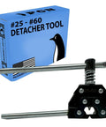 Roller chain cutter and breaker tool for #25-#60 chains; metal body, black clamp, silver pins (Amazon)
