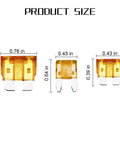 Road Ready Badass 306 Piece Auto Car Truck Backup Fuse Assortment Kit Featuring Standard Mini fuses showing size dimensions.