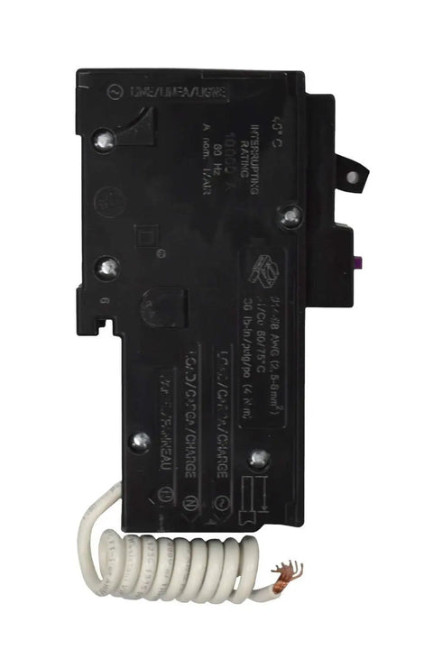 Dual Function 20 Amp Circuit Breaker With CAFI And GFCI, 1 Pole, 120V AC, 10kA Breaking Capacity, side view