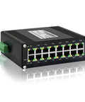 16 Port Gigabit Ethernet Switch For Industrial Use Unmanaged DIN Rail Mount with aluminum IP40 housing and RJ45 ports