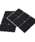 Nonslip 12 Pack Rubber Feet Pads For Furniture And Appliances, 1.8 Inch Black Self-Adhesive Floor Protectors, shown on sheets.