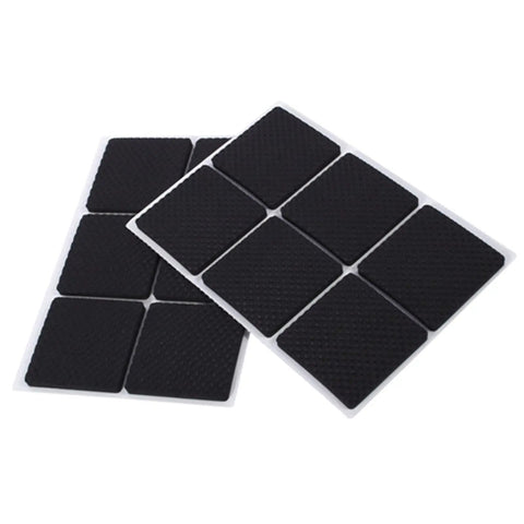 Nonslip 12 Pack Rubber Feet Pads For Furniture And Appliances, 1.8 Inch Black Self-Adhesive Floor Protectors, shown on sheets.