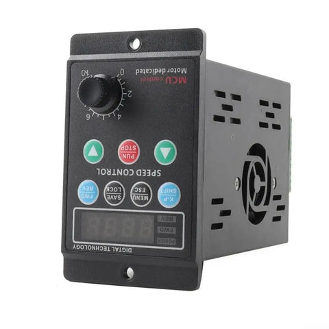 Beefy Single Phase to Three Phase VFD Inverter 750W 1HP with RS485 Port 110V 220V AC Input Output Controller, front view