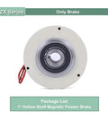 Thin Magnetic Powder Brake Heavy Duty Tension Controller Kit For Unwinding Spools 1500RPM Hollow Shaft Front View