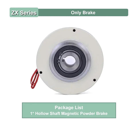 Thin Magnetic Powder Brake Heavy Duty Tension Controller Kit For Unwinding Spools 1500RPM Hollow Shaft Front View