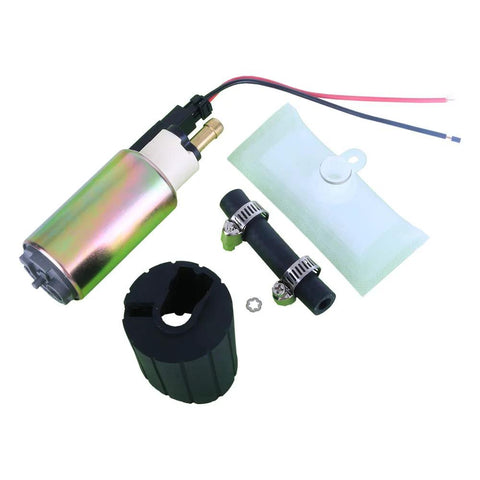 High Performance Universal Electric In Tank Fuel Pump With Installation Kit For Multiple Models E2157 140 To 160 LPH Flow Plug And Play Setup With Strainer Clamp Rubber Hose Wiring And Complete Install Hardware