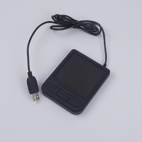 Industrial Panel Mount USB Touchpad With Mounting Ear, Wired Coiled Cable, Plug And Play Control Pad For Factory Automation And Heavy Duty Gear, Stable Precise Navigation And Easy Cable Management black wired touchpad with 3 buttons