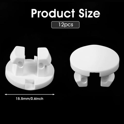 Premium White Bottom Rail Cord Cover Buttons For Horizontal Blinds Swap Out Worn Tape Lock Plugs A Clean Game Changer For Hassle Free Plastic Shade Repair Fixes, 15.5mm diameter.