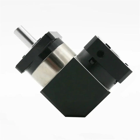 90 Degree Right Angle Planetary Gear Reducer Compatible With Nema 23 Stepper Motors Heavy Duty Aluminum Housing featuring 22mm shaft.