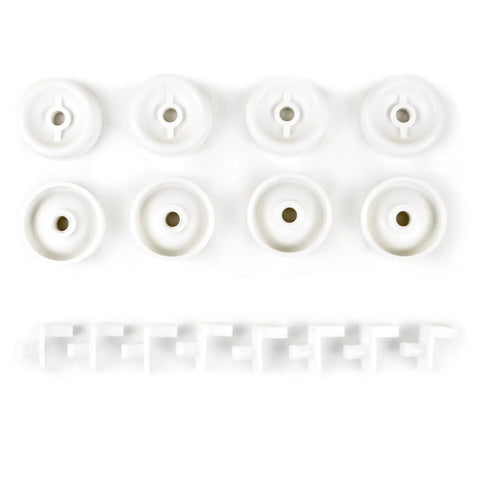 8 Pack Exact Replacement Dishrack Rollers and Studs Lower Rack Wheel Kit for Dishwashers OEM Quality Replacement Parts