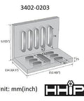 HHIP 3402-0203 slotted angle plate, metal, 6 x 5 x 4.5 in, opened view