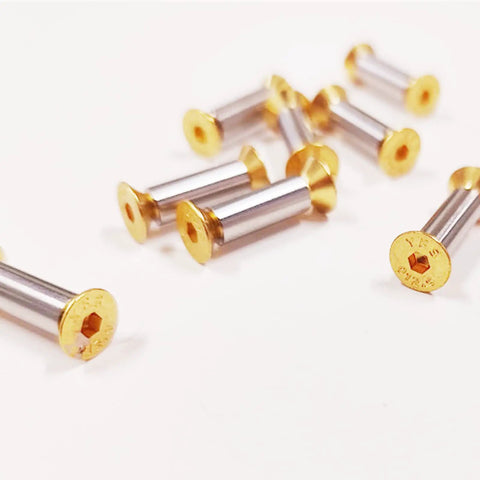 10 Pieces Knife Handle Hardware Kit M4 Screws Nuts Bolts Rivets With Flat Hex Head Gold Finish For Knife Repair Custom Grips And Gear Building Dope Quality