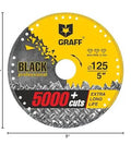 5 Inch Diamond Cut Off Wheel For Angle Grinder Pro Grade Long Life Metal Cutting Disc Dry Cut Heavy Duty For Steel Iron Pipes