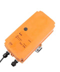 Rock Solid Sm230P Rotary Actuator Damper Motor delivering 20 Nm torque with orange housing and connections, designed for HVAC use.