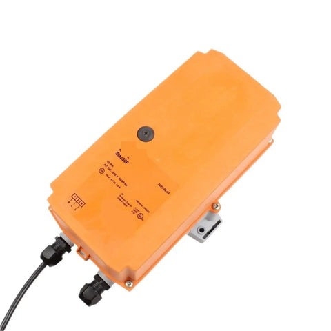 Rock Solid Sm230P Rotary Actuator Damper Motor delivering 20 Nm torque with orange housing and connections, designed for HVAC use.