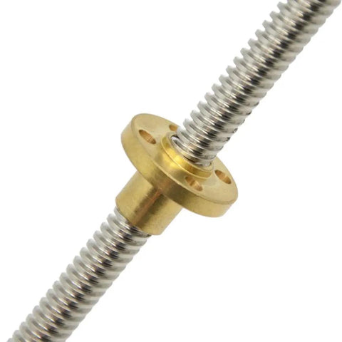 8Mm Stainless Lead Screw 250Mm With Brass Nut For 3D Printer and CNC Z Axis Acme Thread 2 Start 4Mm Lead 2Mm Pitch SUS304