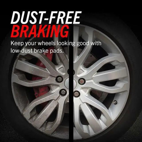 Dust-free braking comparison after installing Beefed Up Rear Brake Kit With Z17 Ceramic Pads And Rotors For Subaru models.