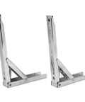 Heavy Duty Folding Shelf Brackets Set for Small Spaces, 8 inch cold rolled steel, collapsible support, durable brush finish, 2 pack