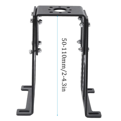 RC airplane aluminum motor mount with adjustable height, shown in lightweight, durable aluminum alloy for hobby models.